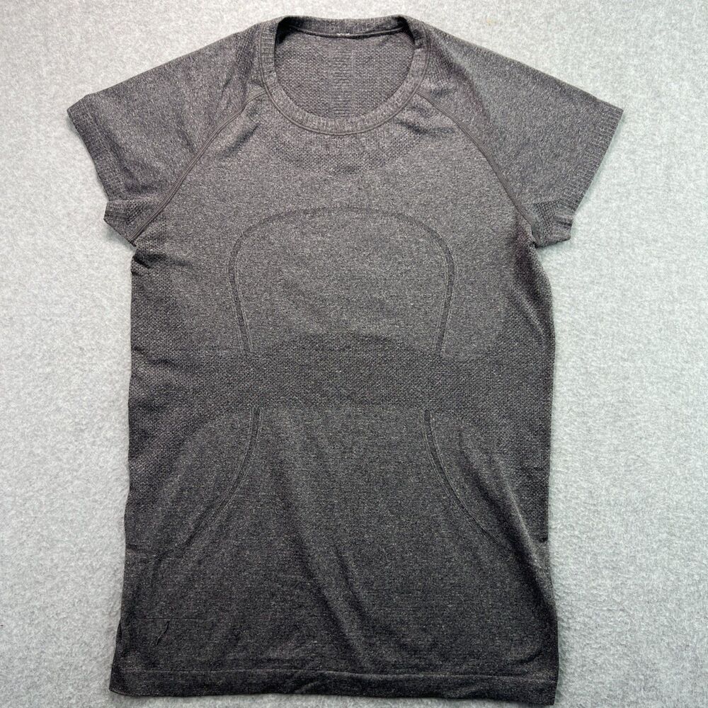 Lululemon Women's Swiftly Tech Shirt 10 Gray Performance Top Athletic Athleisure
